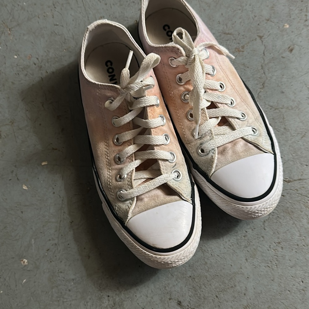 Converse Pink and White Canvas Sneakers, 7